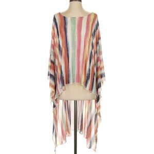 Hi-Low Colorful Stripe Cover-up Poncho S